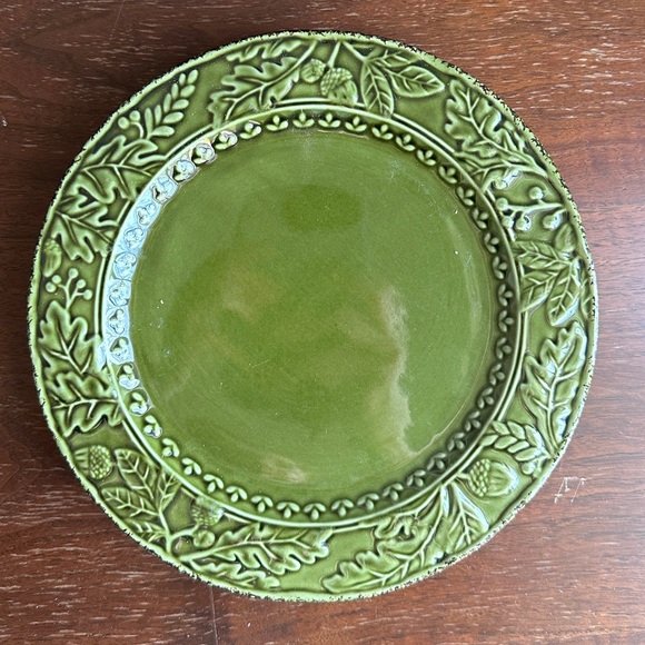 Cottagecore Autumn Olive Green Ceramic Dinner Plates (Set of 3) - Picture 2 of 4